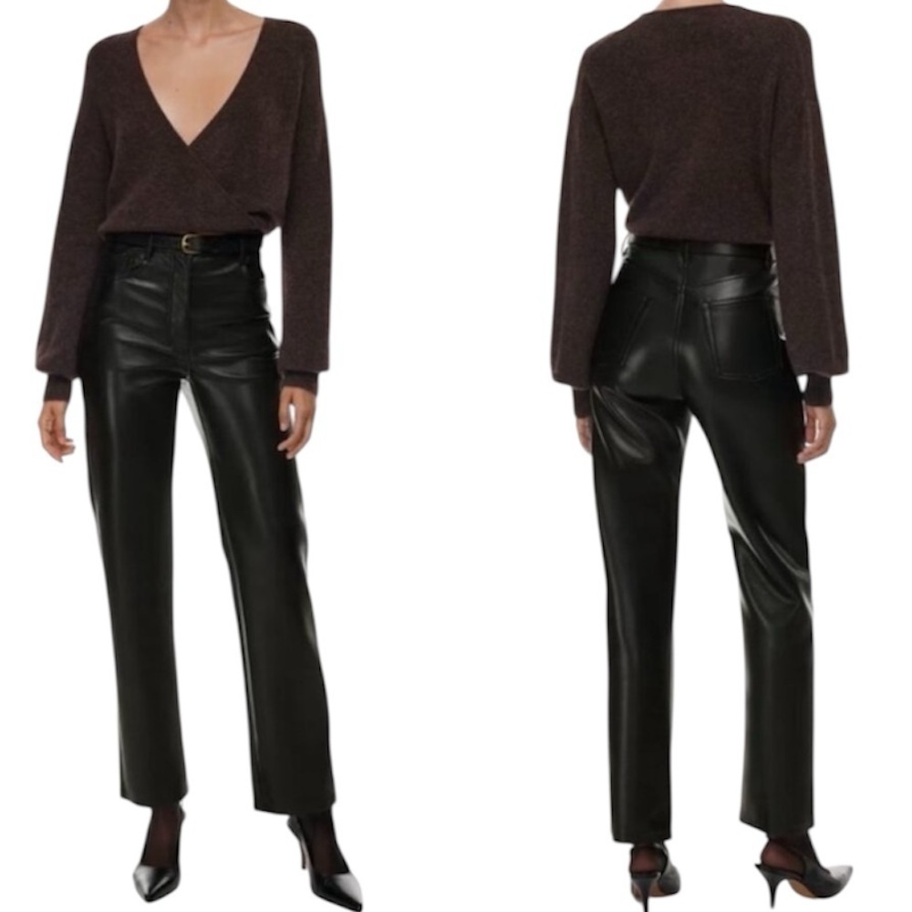 Wilfred | Women’s Black Vegan Leather Melina Pants Size 12